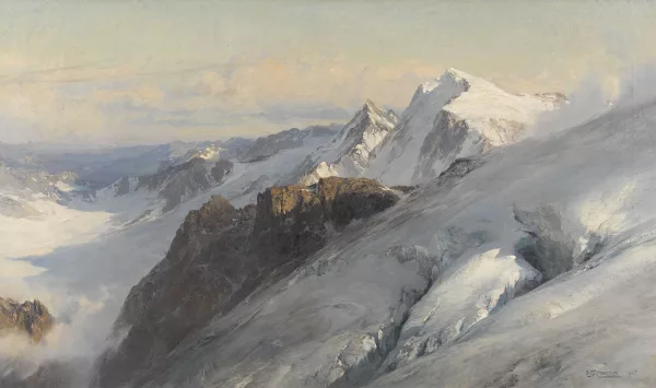Edward Theodore Compton — Hochgebirgslandschaft mit Gletschern.