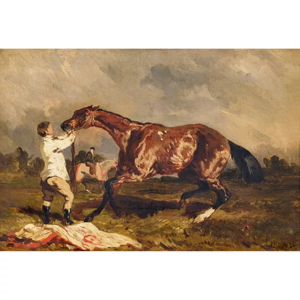 Alfred de Dreux — Cavalier avec un cheval qui se cabre