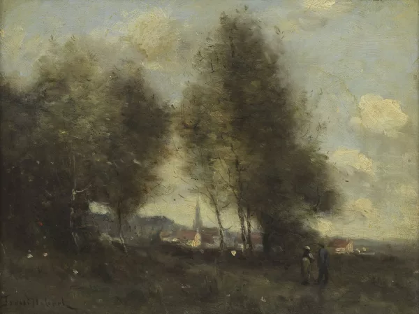 Paul Désiré Trouillebert — Vue de village et promeneurs