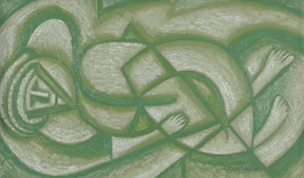 Serge Charchoune — Figure vert en repos, 1955