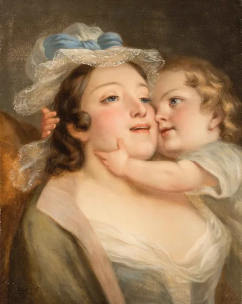 Jean-Baptiste Greuze — Copie d'après Jean-Baptiste Greuze — La mère bien-aimée