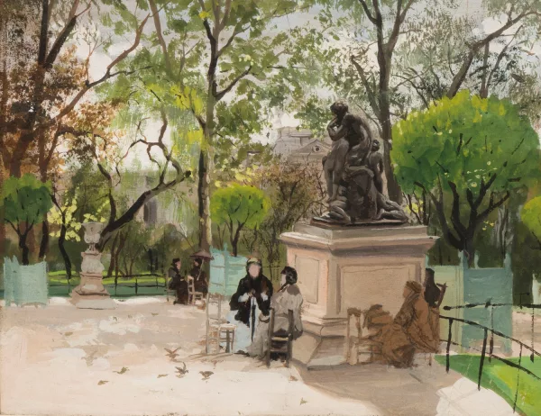 Giuseppe De Nittis — Entourage de Giuseppe de Nittis — Jardin du Luxembourg,