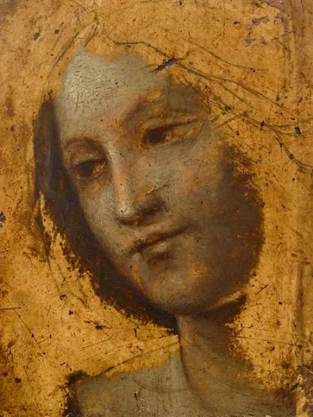 Leonardo da Vinci — Suiveur de LEONARDO DA VINCI — Portrait of Mary (sketch).