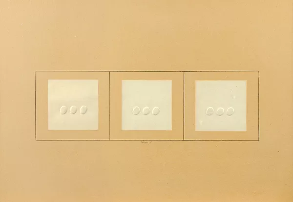 Turi Simeti — Neuf ovales blancs, 1970