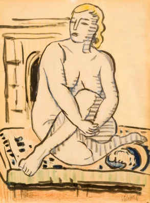 Karl Schmidt-Rottluff — Weiblicher Akt vor Cheminée