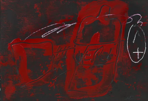 Antoni Tàpies — Roig sobre negre