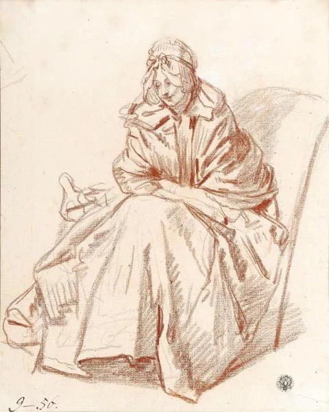 Jean-Baptiste Greuze — Auf einem Stuhl sitzende Frau