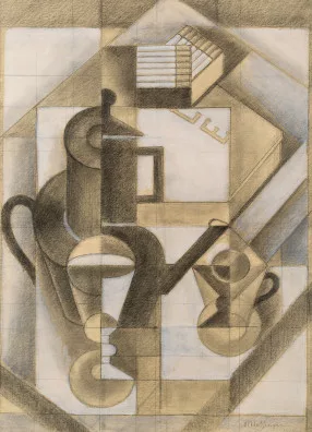 Jean Metzinger — Nature morte à la cafetière, aux cigarettes et au verre, 1914