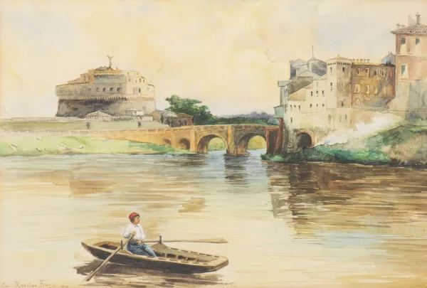 Ettore Roesler Franz — Vue du Castel San Angelo, Rome