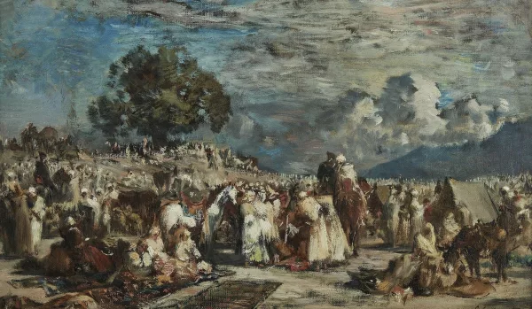 Gustave Guillaumet — Pause de la caravane dans le désert