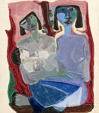 Leopoldo Richter — Zwei Frauen mit Kind