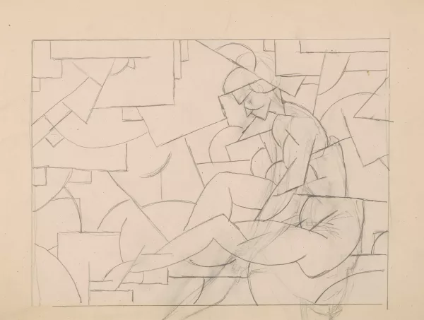 Rudolf Bauer — Cubism (Nude Women)