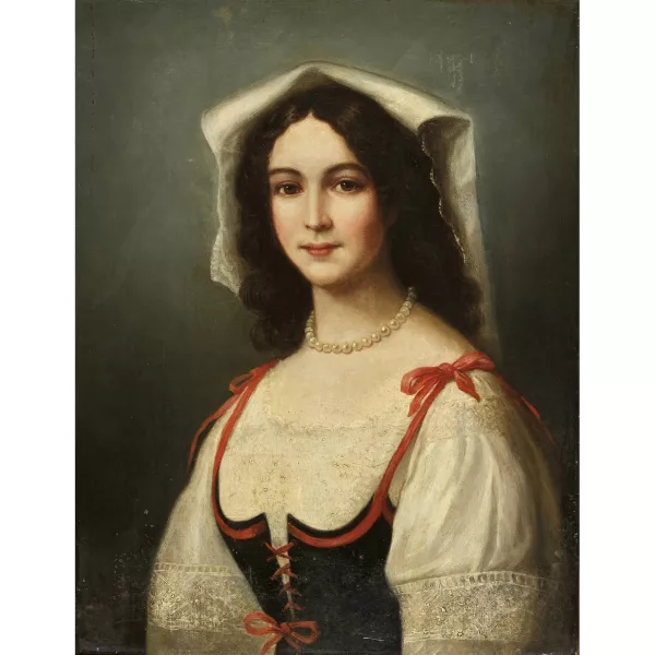 Jean-François Portaels — Entourage de JEAN-FRANÇOIS PORTAELS — Porträt einer jungen Italienerin in der Tracht.
