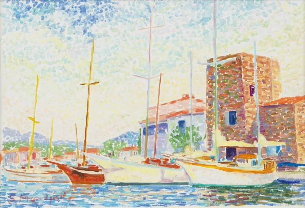 Serge Mendjisky — Vue du port de Grimaud
