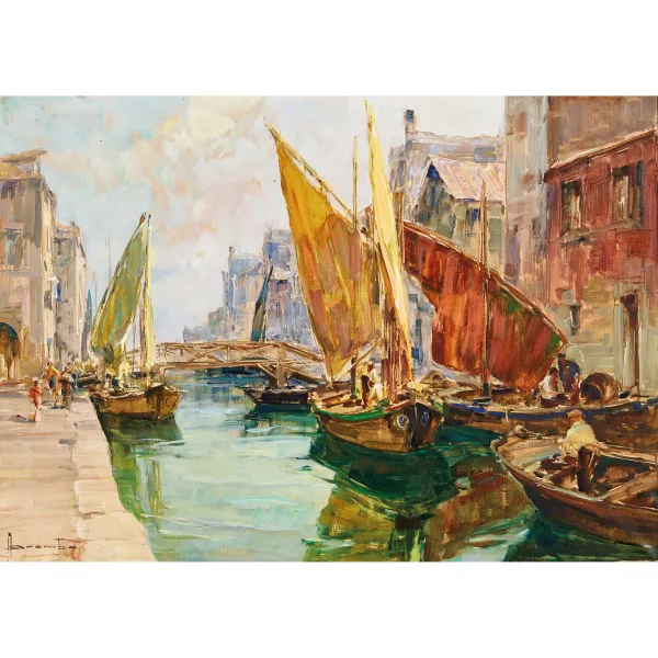 Angelo Brombo — Kanalpartie in Venedig