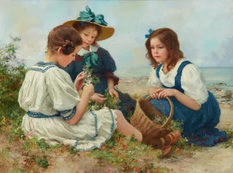 Hermann Seeger — Three Girls on the Beach