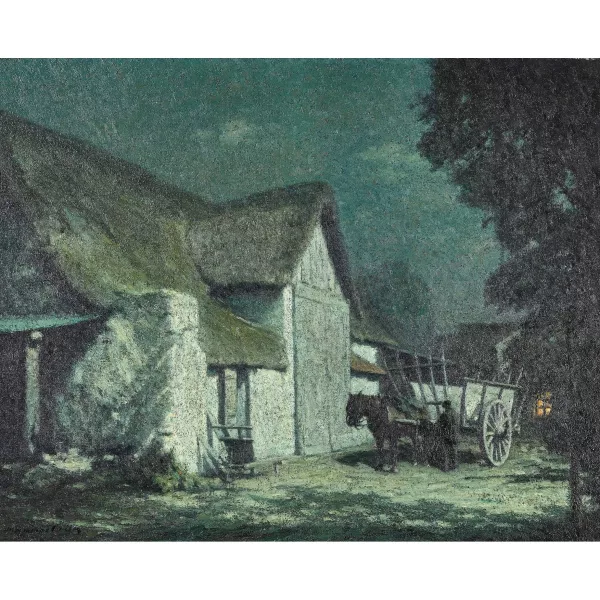 Maurice Grün — "Vieille ferme, clair de lune".