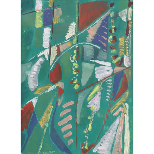 André Lanskoy — Composition sur fond vert