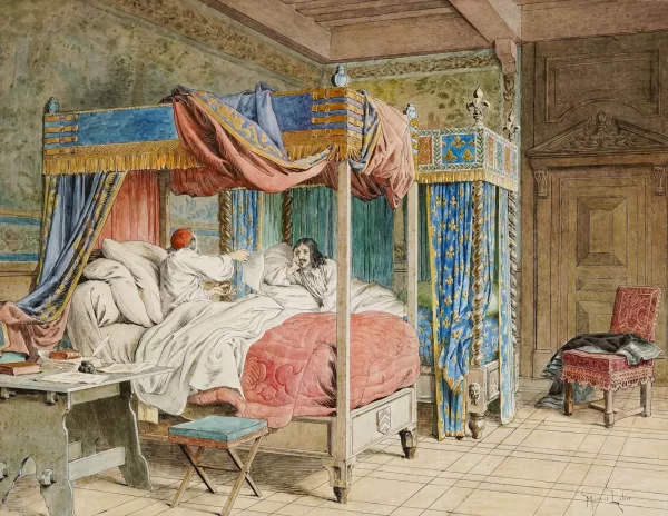 Maurice Leloir — Richelieu prodiguant ses dernières recommandations au roi Louis XIII