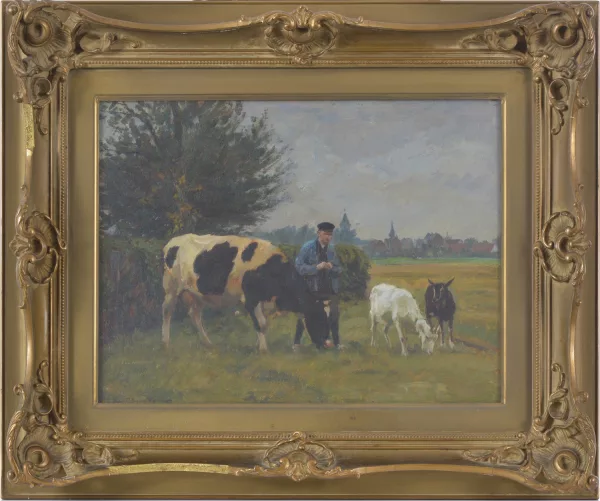 Julius Paul Junghanns — Paysan, vache et chèvres