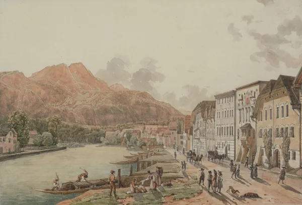 Thomas Ender — Attribué à Ender, Thomas — , zugeschrieben Ischl, stromaufwärts