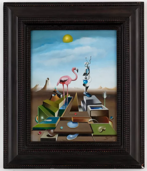 Georges Spiro — Composition au flamant rose