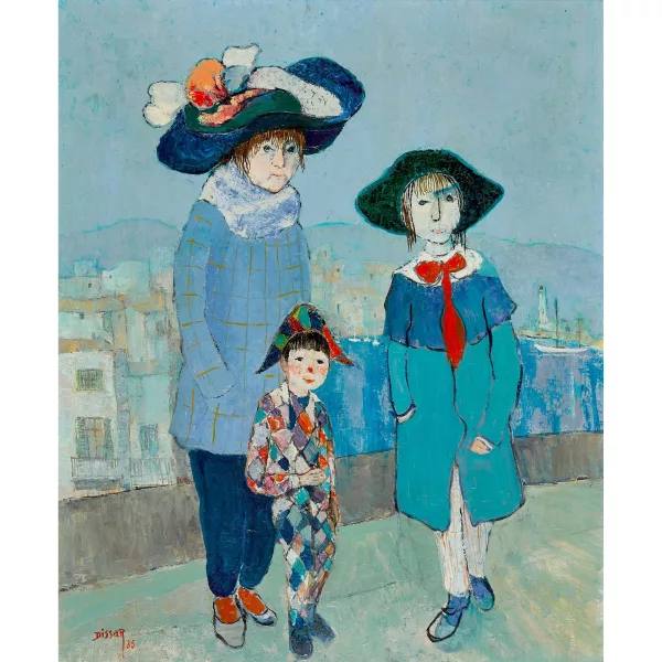 Max Dissar — Kostümierte Familie in Porto Venere.