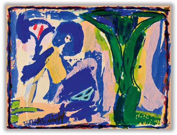 Pierre Alechinsky — Tenir la pose, 1976