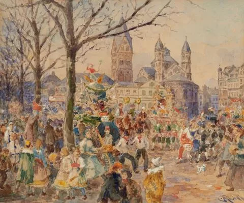 Carl Rüdell — Karneval am Kölner Neumarkt