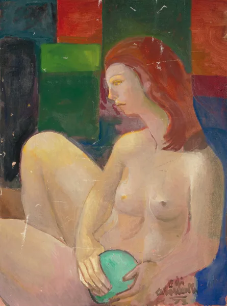 Emiliano di Cavalcanti — Mulher ruiva com bola (Portrait von Ivete)