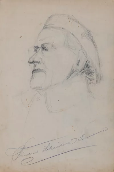 Friedrich Schröder-Sonnenstern — Portrait of a Man in a Beret — Study