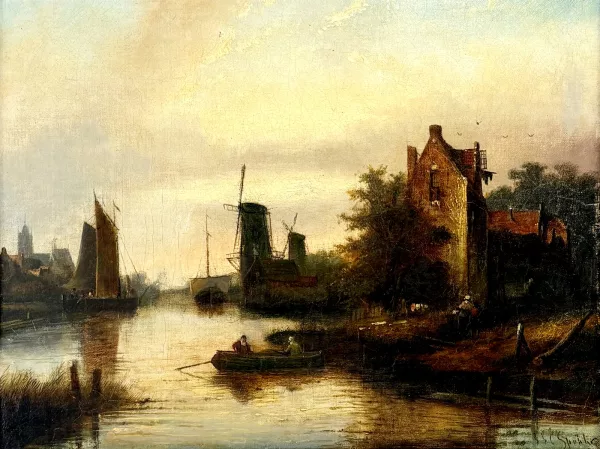 Jan Jacob Spohler — Les moulins au crépuscule