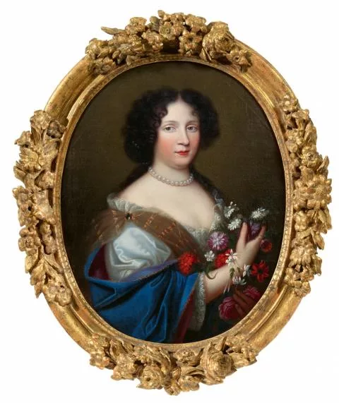 Jean Guynier — Bildnis einer Dame mit Blumen