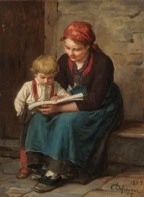 Franz Defregger — Leseunterricht, 1889