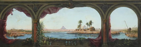 Olivier Pichat — Les pyramides de Gyzeh, paysage panoramique,