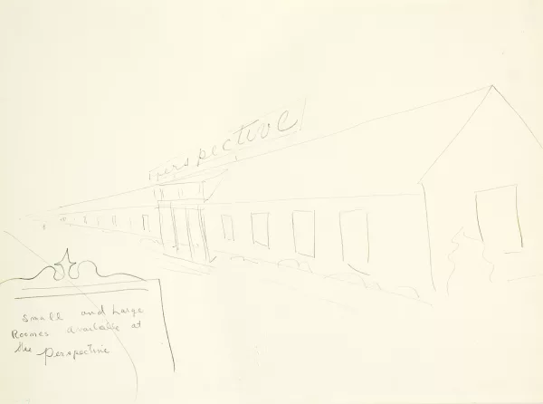 William Wegman — Small and Large Rooms Available at the Perspective, 1974