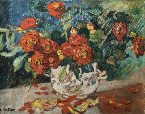 Louis Valtat — Fleurs, vase à l'oiseau, 1931