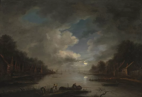 Aernout van der Neer — Nachfolger Flusslandschaft bei Vollmond