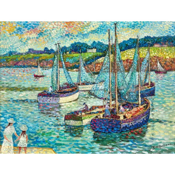 Lucien Neuquelman — "Partenza dei pescatori a Douarnenez".