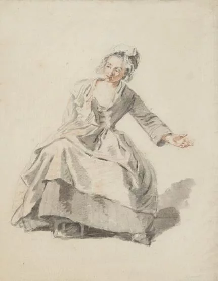 Étienne Jeaurat — Dans le goût de Etienne JEAURAT — Etienne JEAURAT (1699-1789), dans le goût de. 'Étude de jeune femme'