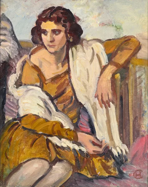 Hans Christiansen — Femme au châle blanc