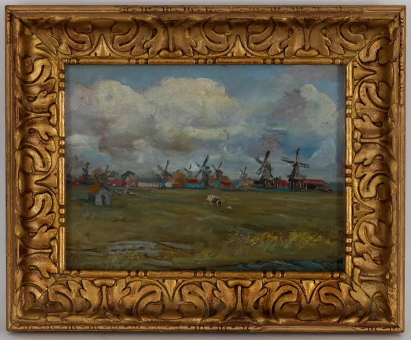 Antonio Piatti — Paysage hollandais, Zaandam,
