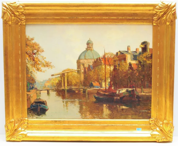 Gerard Johannes Delfgaauw — Amsterdamer Kanal mit der runden lutherischen Kirche