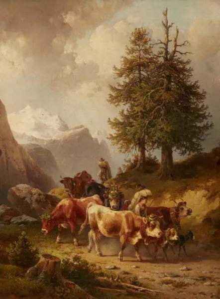 Edmund Mahlknecht — Heimkehr einer Herde bei nahendem Gewitter