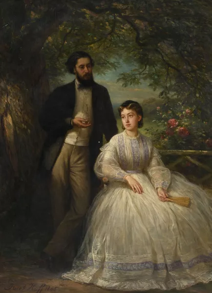 Jakob Hoff — Couple dans un jardin