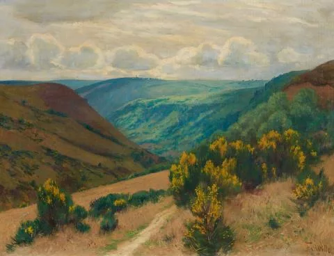 Fritz von Wille — Eifellandschaft mit blühendem Ginster