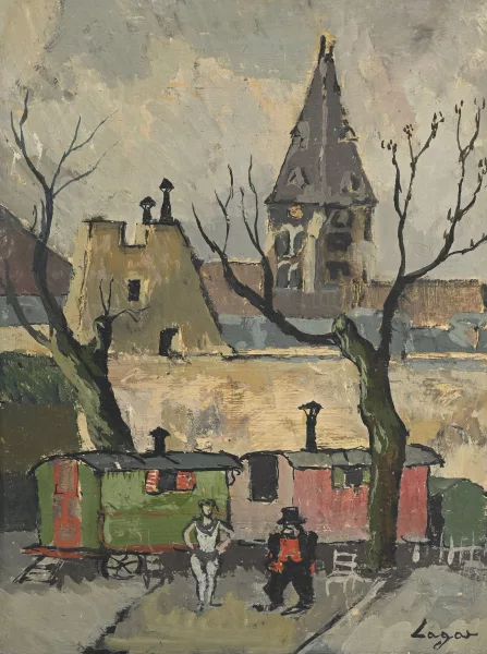 Celso Lagar — Vue de roulottes,