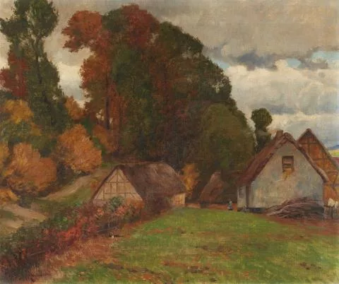 Fritz von Wille — Landschaft mit Bauernhäusern