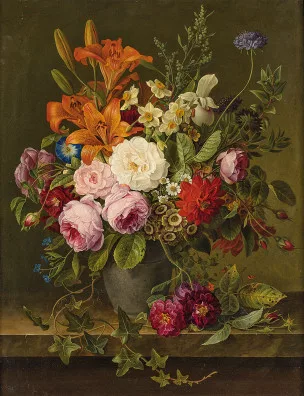 Gottfried Wilhelm Völcker — Blumenstillleben, 1833