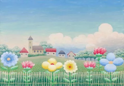 Ivan Rabuzin — Blumen vor Dorf
